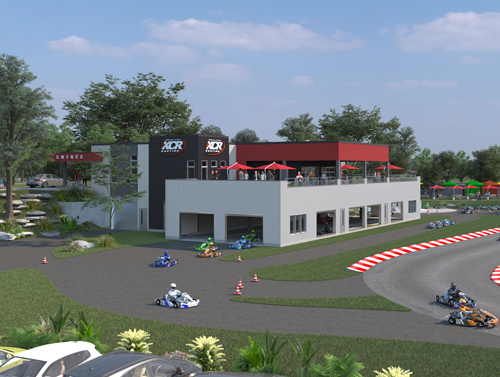 Nouveau bâtiment KCR Karting resto/bar terrasse
